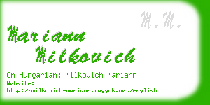 mariann milkovich business card